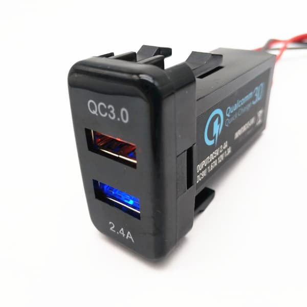 Dobbel USB 2.0 Billader Hurtiglading 3.0 med Kortslutningsbeskyttelse