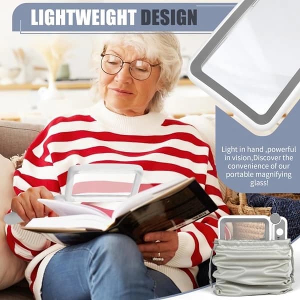 LED-forstørrelsesglas 4X - Genopladeligt og foldbart, perfekt til personer med nedsat syn