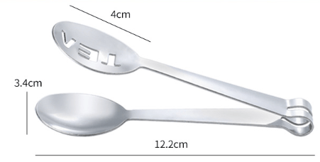 3 st tepåsetänger i rostfritt stål, tepåsepress, kökstillbehör, 17 cm