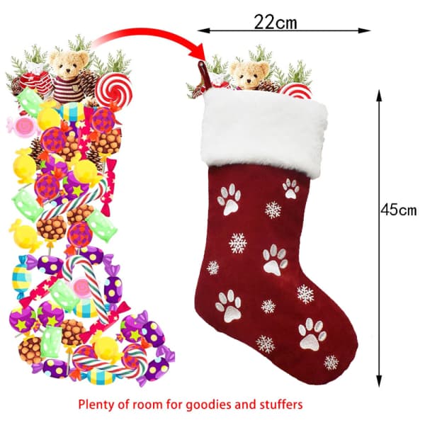 Julestrømper med bøffelrutete mønster og plysjkant