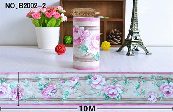 Tapetbord, selvklebende dekal, 10 cm x 10 meter (rosa)