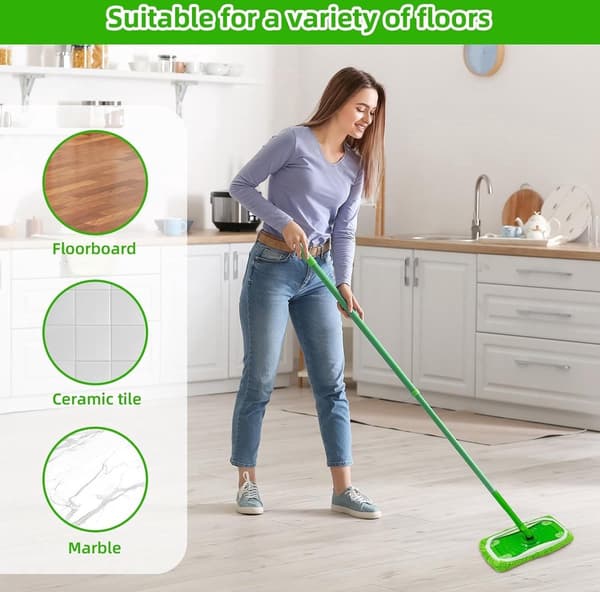10 premium våte gulvkluter for Swiffer Sweeper - grønne erstatningskluter, perfekt passform
