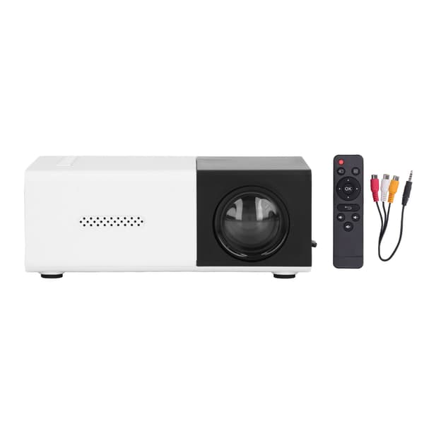 Mini Projector Built-in Speakers Diffuse Reflection Imaging Black 1080P Portable Movie Projector 100‑240V US Plug