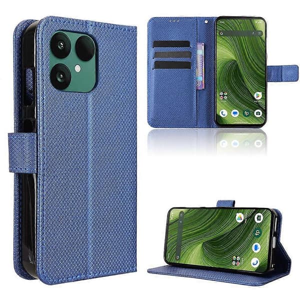 Diamanttextur Läder Telefonfodral För Fairphone 6 [DB] Blå Blue