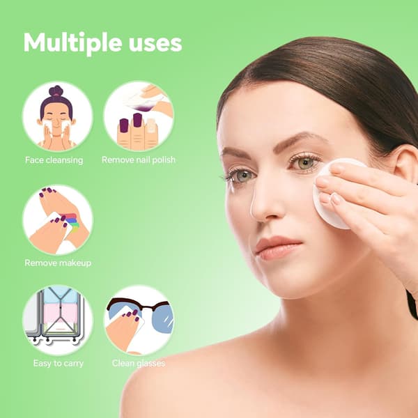Cotton Pads for Face in Bulk (120 Count), Dual Texture, Soft, Lint Free Makeup Remover Pads, Hypoallergenic, High Absorbency