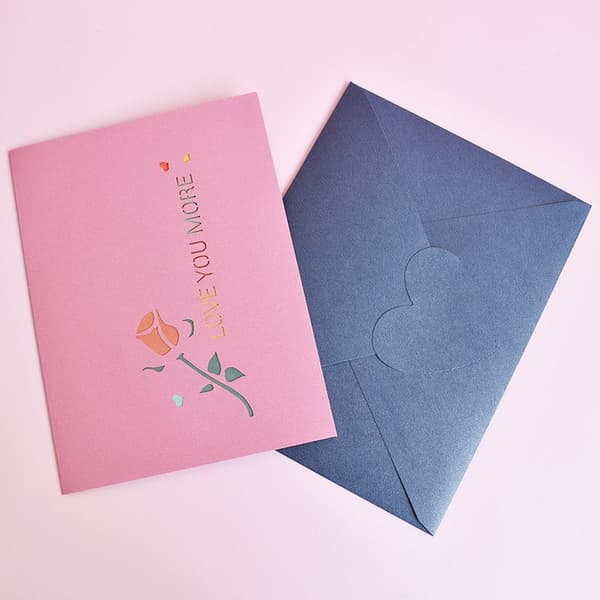 3D Pop Up Wedding Card 15*20cm, Anniversary Greeting Card with Envelope, Romantic Pop-up Invitation Card for Valentine's Day, Gift-