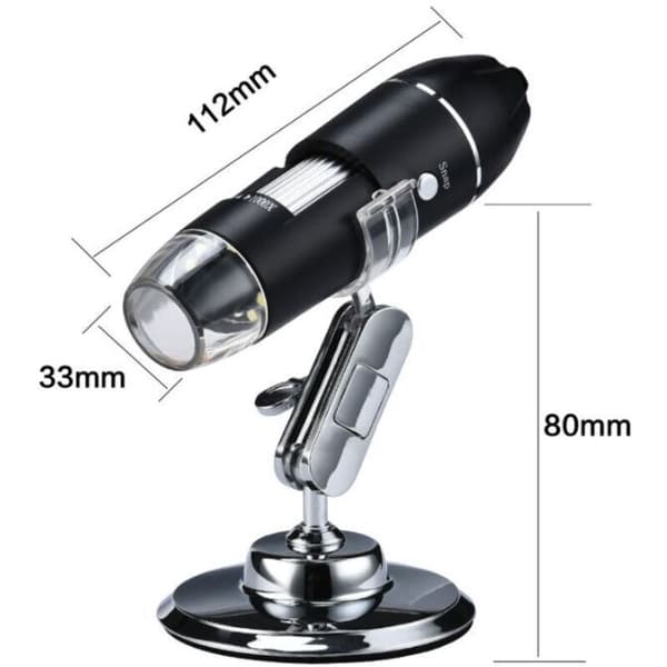 SHINING HOUSE 1000X USB Digital Microscope with 8 LED Lights, Metal Stand, Compatible with Windows & Mac