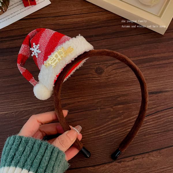 Julehårbøyle Julehatt Hårbøyle, Førsteklasses Julehårbøyle for Voksne og Barn til Julebord og Høytider.