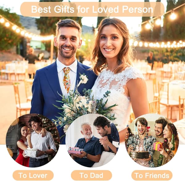 Slips til mænd, bomuldsblomstret slips til mænd Bryllupper Groomsmen Dansefester Valentinsdagsgave -