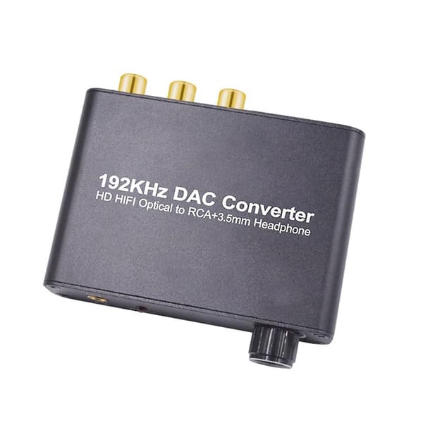 192kHz DAC Digital Optisk Koaksial Til Analog RCA L/R Lydadapter Konverter