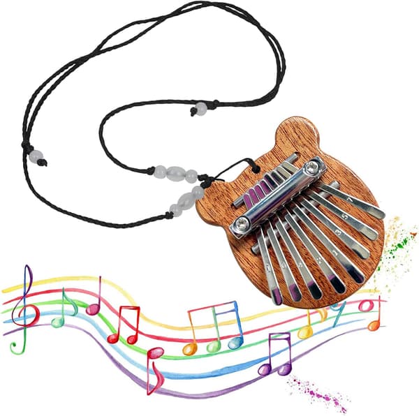 1 st (Träbjörn) 8-tangenters Kalimba, Limba, Barninstrument