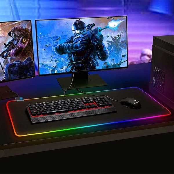 RGB Gaming Musematte (800 x 300 mm), Vanntett, Sklisikker, Slitesterk for Datamaskin, PC