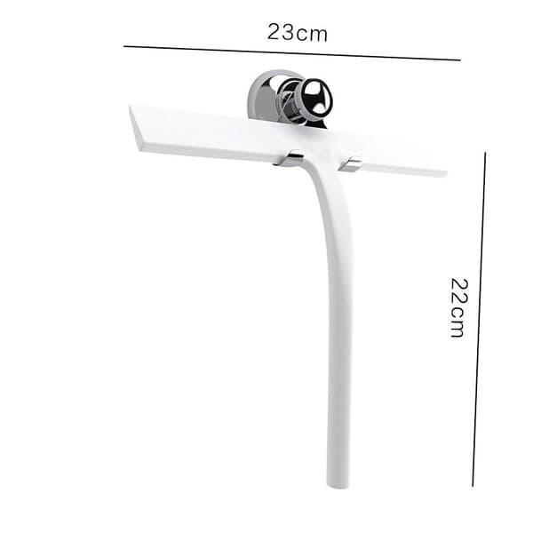 Dusjskrape med sugekoppholder - 23 cm Hvit - Vindus Sq