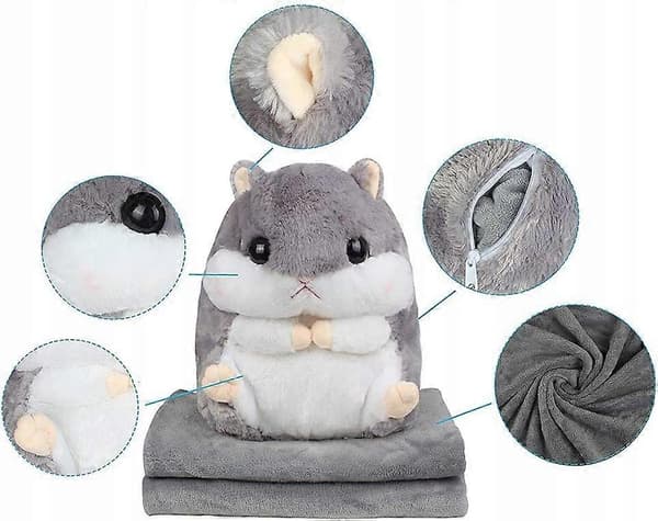 Blødt legetøjsdyr Tæppe 3i1 Kramme Hamster Gave (FMY)