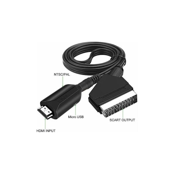 Scart til HDMI-konverter Video Audio Adapter til HDTV/DVD/Set-top box/PS3/PAL/NTSC