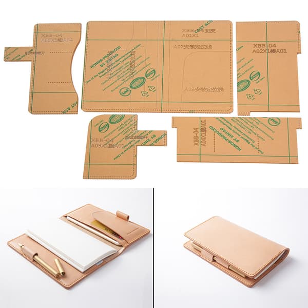 Clear Acrylic Notebook Bag Diary Book Case Pattern Template Stencil Leather Craft Tool