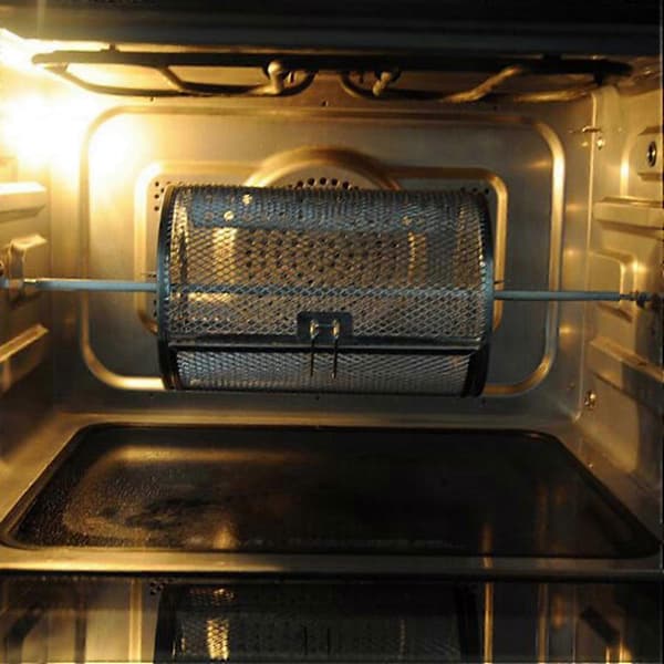 Roterende grillkurv til airfryer og ovn, 360° rotation i rustfrit stål 26-27s 18cm 18cm