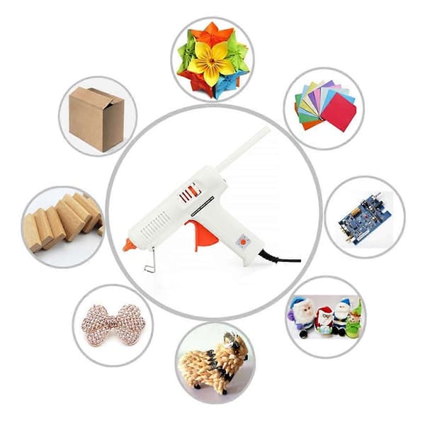 Hot Melt Glue Tool with 11mm Hot Melt Glue Thermal Glue Tool with Stand Home School DIY Tool EU Plug
