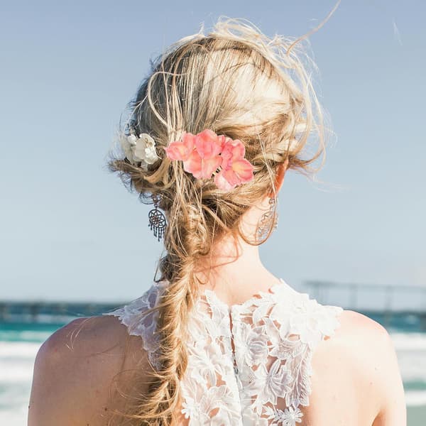 Hanfu hårspænder med silkeblomster og perler, 1 par, lyserød legering, antik stil, til outfits bryllupper -