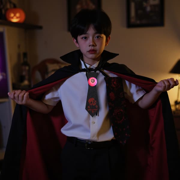 Halloweendekorationer, barnslipsar, flugor, glödande ögon