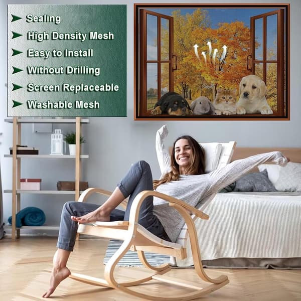 Black Mosquito Net Skylight Tiltable Mosquito Net for Window Net Mosquito Net Window with Frame 80x100cm