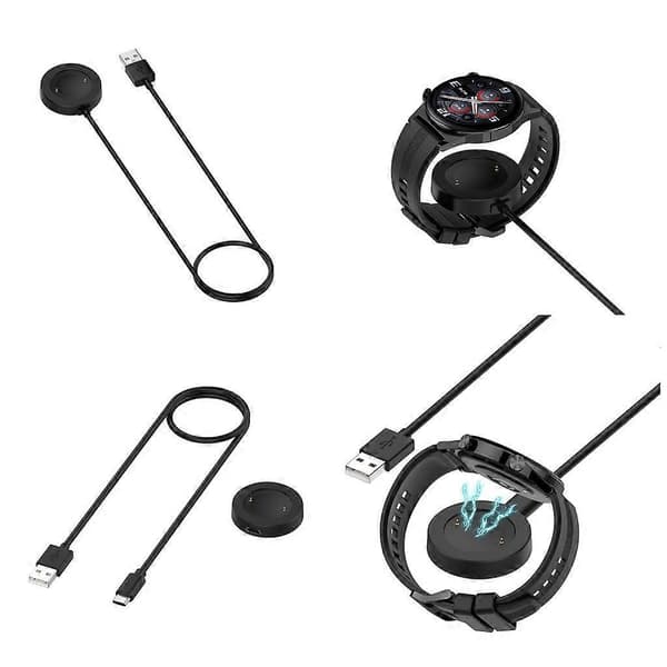 Strømforsyningsadapter Oplader Ladekabel Stativ Dockingstation til Ur GS3/4 en krop Sort_tfrf