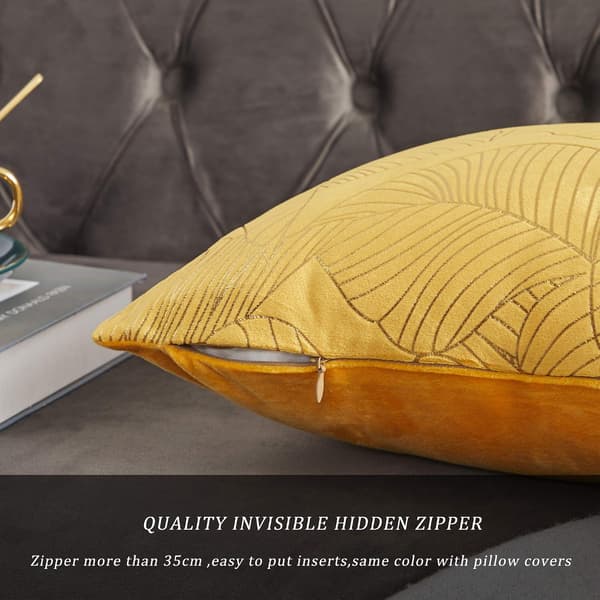 30*50cm Sammet Kuddfodral 30x50cm Dekoration Tryckt Guld Kuddfodral för Soffa Sovrum Bil Vardagsrum Kuddfodral Gult Set om 2