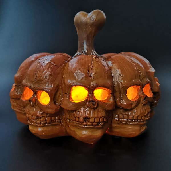 Halloween Harpiks LED Græskar Lygte 8 Sider Kranie Bærbar Nat