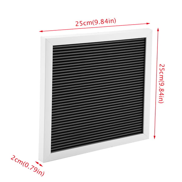 25cm*25cm Plastic Message Board with Interchangeable Letters and Numbers for Room Decor (White Frame)