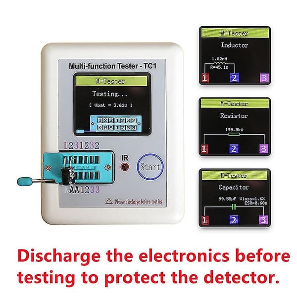 Lcr-tc Multimeter Transistortester Diode Triode Kondensator Motstand Testmåler Mosfet Npn Pnp Triac Mos