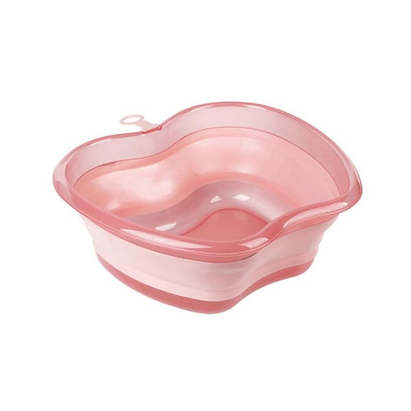 Thick Wash Basin Medium Size Dish Basin Bathroom Laundry Basket with Hanging Hole Foldable Portable for Home Pink Pink