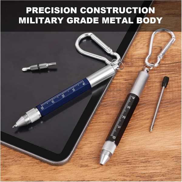6-i-1 Multifunktionspen, 2 stk, Fars Dags-gaver (Sort+Blå)