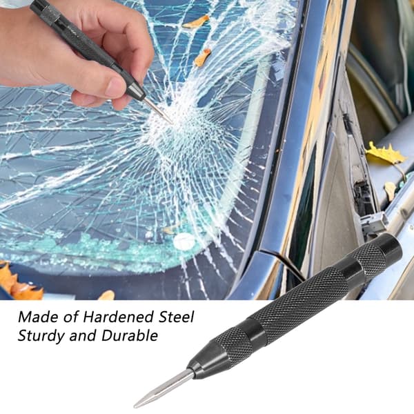1 pc Automatic Center Punch Hardened Steel Removable Tip Positioner Adjustable Force Center Hole Punch Tool Black