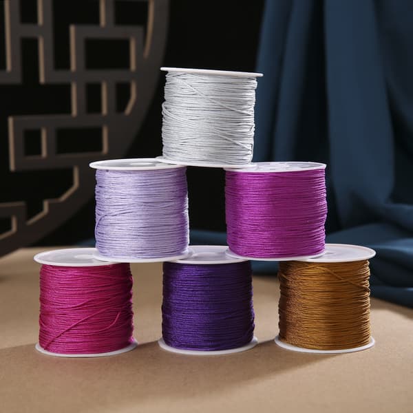 (180m) 1mm Nylon Håndstrikket Tråd til DIY Halskæde Smykkefremstilling Sort