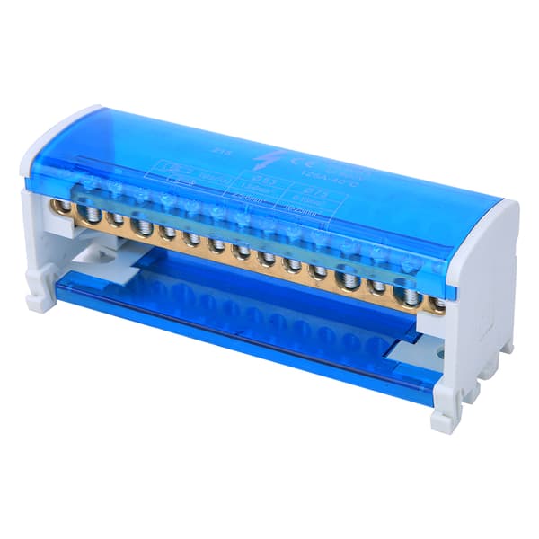 215 Terminal Block Din Rail 2-Level Single Phase with Transparent Cover