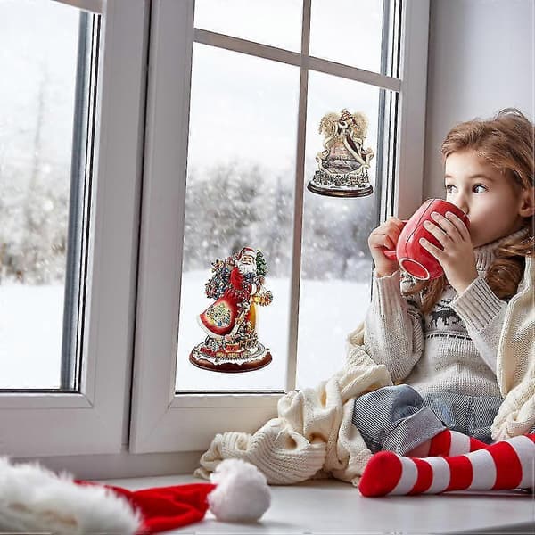 PVC Christmas Window Decorations, Room Decor, 20x30cm, Non-toxic Wall Decals