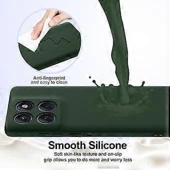 Case for Motorola Edge 60 Pro 5G Compatible with MagSafe Anti-Drop Liquid Silicone Phone Case Dark Green