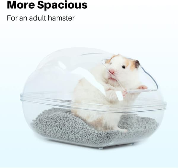 Hamstersandbad, Transparent Hamstersandbad med Skyffel, Bur
