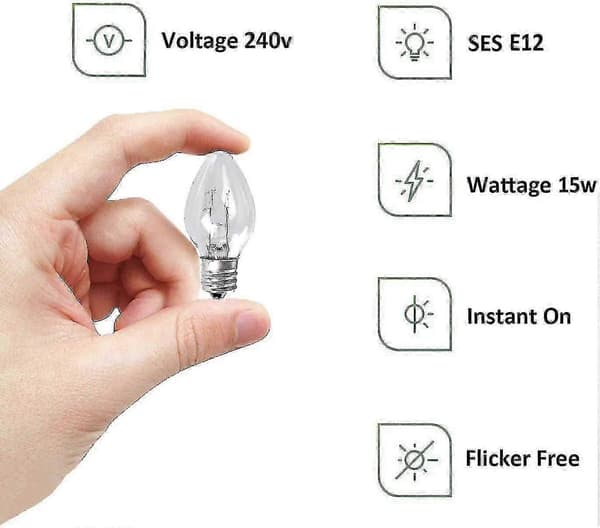 Replacement Bulbs for Himalayan Salt Lamp, E12 15W 6-pack for Cozy Decor 220-240V [DB]