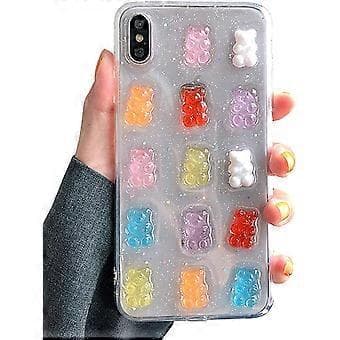 3D Transparent Case Compatible with iPhone 12, Super Cute Cartoon Characters, Fun Creative Soft Protective Case (Bears, iPhone 12)