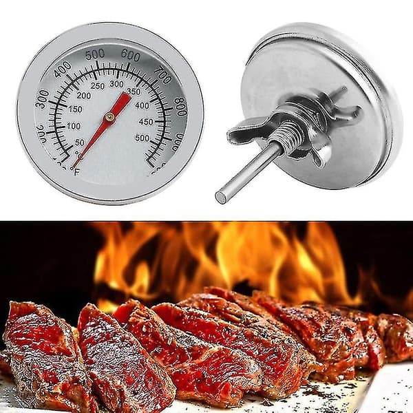 50~500 Celsius Grader Stål Grilltermometer Bbq Røger Grill Termometer Temperaturmåler Ovn Termometer
