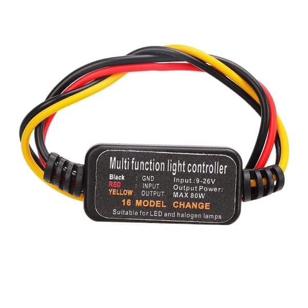 4 stk DC9-26V LED Bremselys Blinklys Strobe Kontroller 16 Moduser Justerbar for Bil Motorsykkel