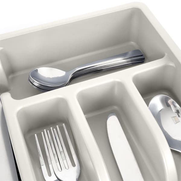 Besticklåda med 5 fack i grå plast för kökslåda 900