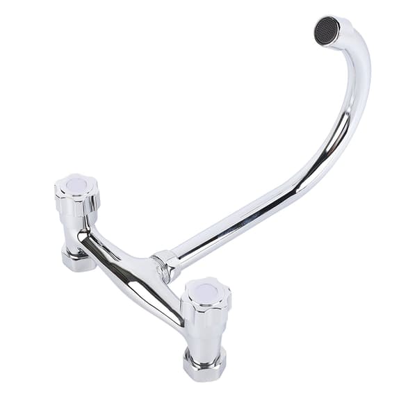 Wall Mounted Kitchen Faucet Stainless Steel Smooth Surface 2 Handles for Home-FS-
