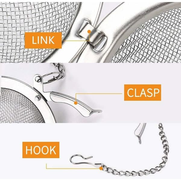 2 rustfri tebolde med gitter (ca. 6 cm) teholder te-diffuser rent te-afstand