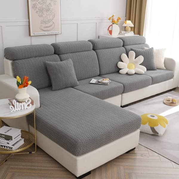 Sittedeksel til sofapute - Universal Stretch Sofatrekk Sofaputedeksel L-Form, Mykt Sittedeksel til sofa Sofachaisetrekk