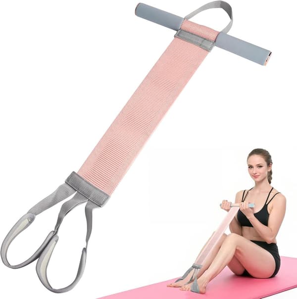 Yogapedalmodstandsbånd - Sit-Up Træner, Anti-brud Elastisk Snor - Mavetræner - Rosa - 65*32 cm