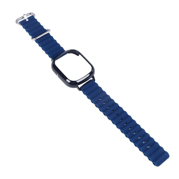Watch Strap Adjustable Soft Skin-friendly Durable Watch Band with Protective Case for Honor Watch 4 Midnight Blue