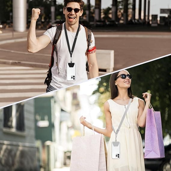 2-pack Adjustable Phone Lanyard, Universal Mobile Phone Necklace
