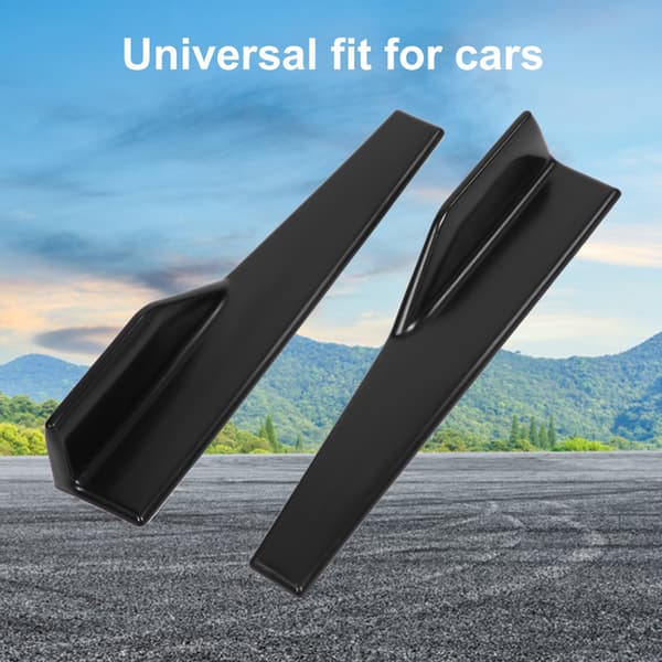 2 Pcs Car Universal Matte Black Side Skirts Rocker Splitter Winglet Wings Canard Diffuser